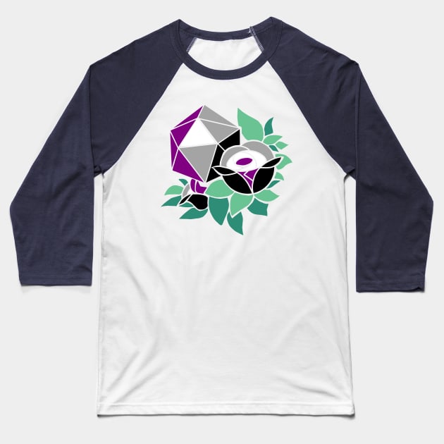 Pretty Poly Rose Asexual Pride Baseball T-Shirt by thedicegoddess